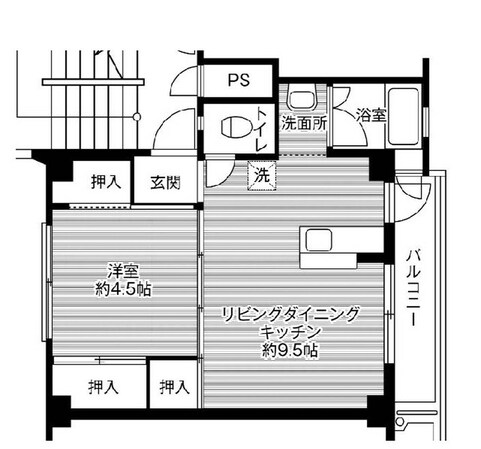 ビレッジハウス野田5号棟 (501号室)の物件間取画像